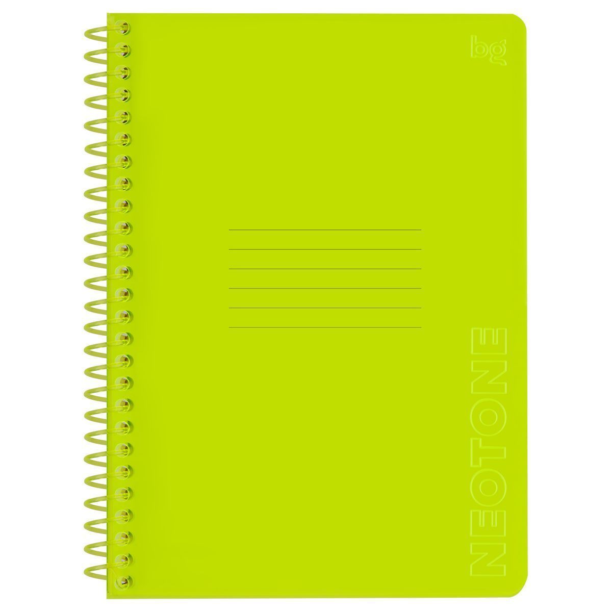 Тетрадь 48л., А5, клетка на пластиковом гребне, BG "Neon. Yellow", пластиковая обложка