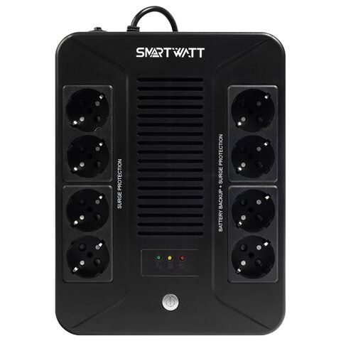 Источник бесперебойного питания SMARTWATT UPS SAFE PRO 1050, 1050 ВА (630 Вт), 8 розеток, 3703020270006