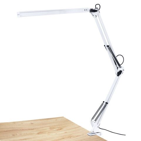 Настольная лампа светильник SONNEN ST-001, струбцина, LED, 14Вт, 3 режима цветовой температуры, металлический корпус, 70см, 238498