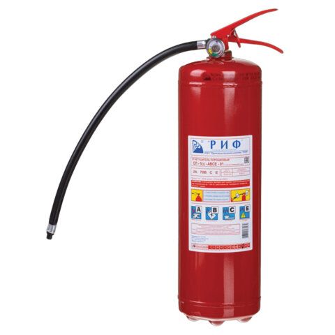 Огнетушитель порошковый ОП-5, АВСЕ (твердые, жидкие, газообразные, электрические) закачной, индивидуальный короб, РИФ