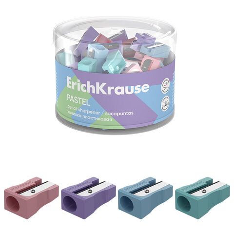 Точилка ERICH KRAUSE "EasySharp Pastel", клиновидная, корпус ассорти, 63782