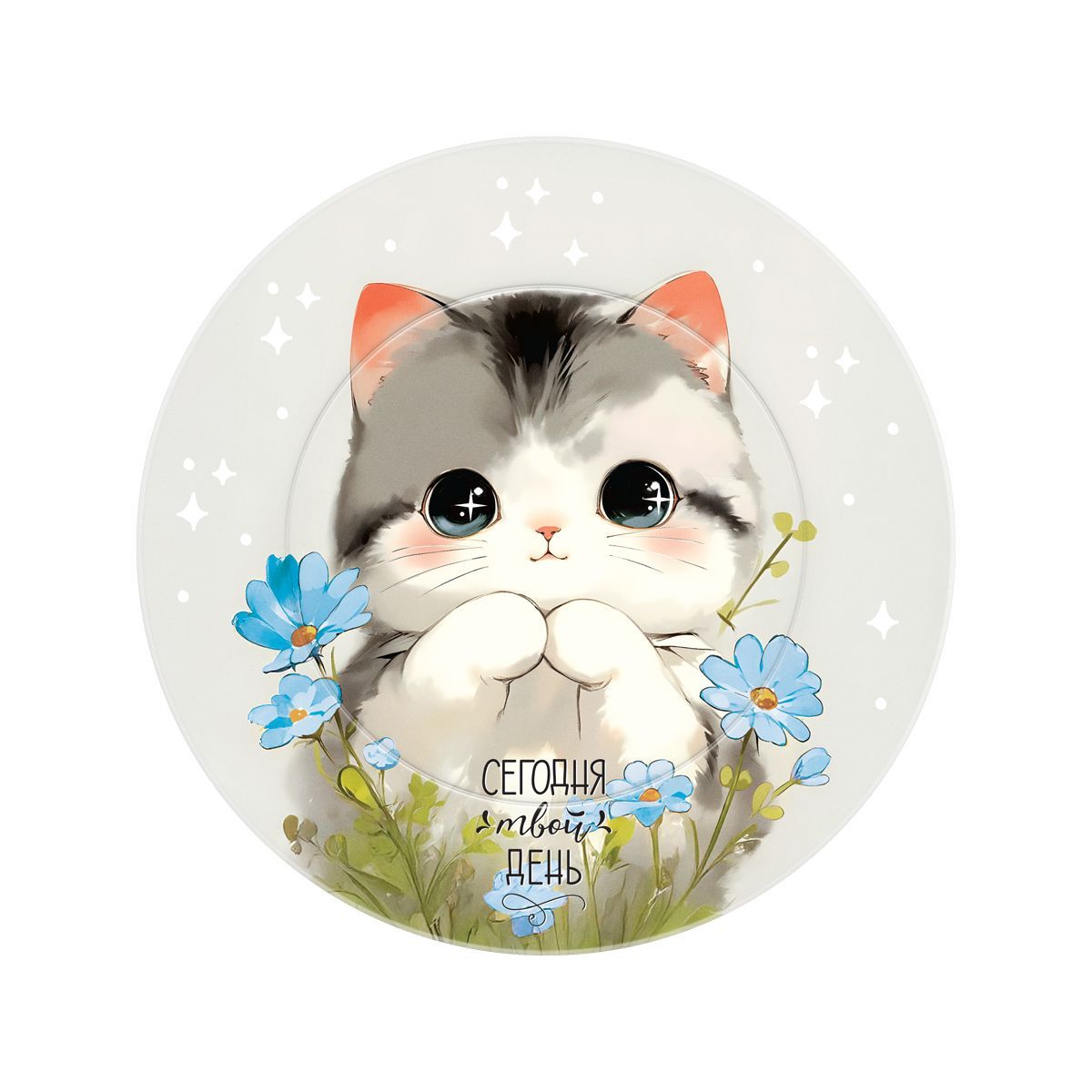 Тарелки бумажные MESHU "Cute cat", 18см, 6шт.