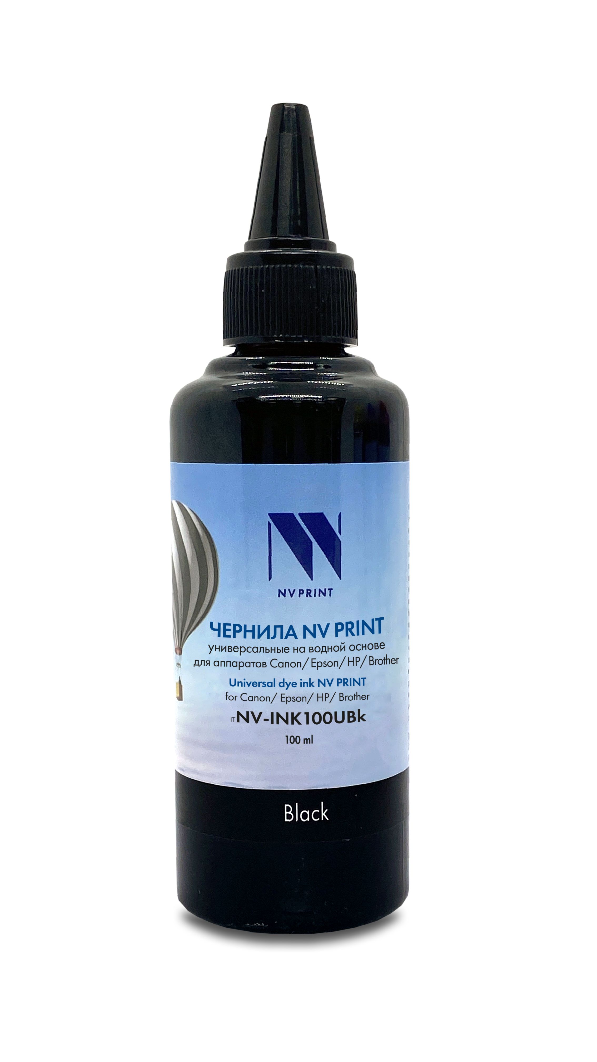Чернила совм. NV Print универсальные на водной основе для Сanon, Epson, НР, Brother (100 ml) Black совместимые