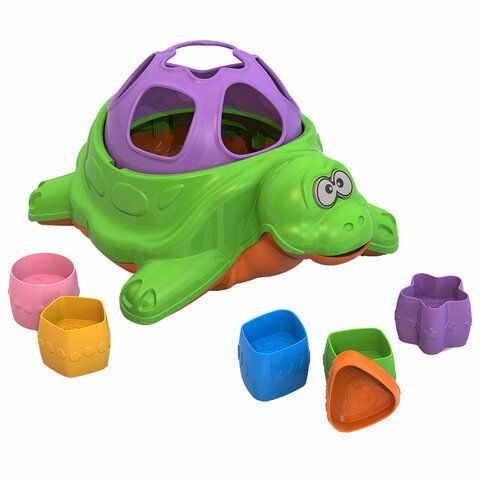 Игра - сортер дидактическая "Черепаха", пластиковая, 6 формочек, НОРДПЛАСТ, 793