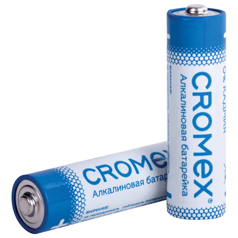 Батарейки алкалиновые "пальчиковые" КОМПЛЕКТ 4 шт., CROMEX Alkaline, АA (LR6,15A), спайка, 457132