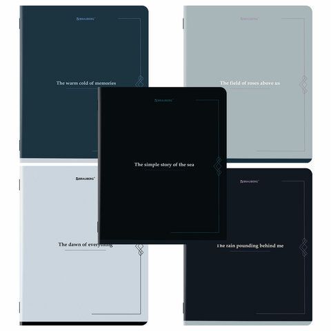 Тетрадь А5, 48 л., BRAUBERG, скоба, клетка, SoftTouch, "Vintage", (микс в спайке), 405328