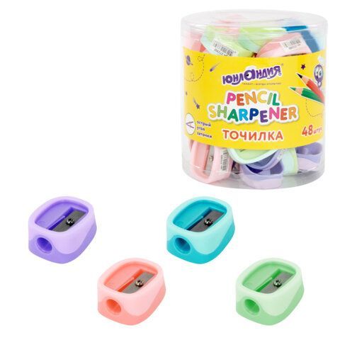 Точилка ЮНЛАНДИЯ "COLOR PASTEL", двуцветная, пастельные цвета ассорти, 272505
