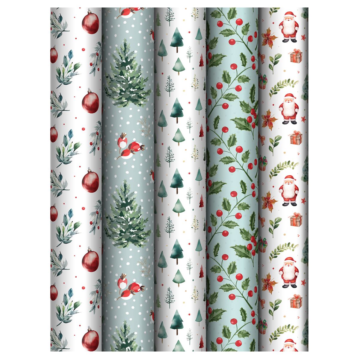 Упаковочная бумага глянц. 70*100см, MESHU "Winter magic", 80г/м2, ассорти 5 дизайнов