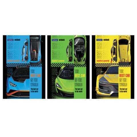 Блокнот МАЛЫЙ ФОРМАТ А6, 40 л., склейка, мелованная бумага, клетка, глянцевая ламинация, HATBER, "Скорость и мощь", 077053, 40Б6лA1к