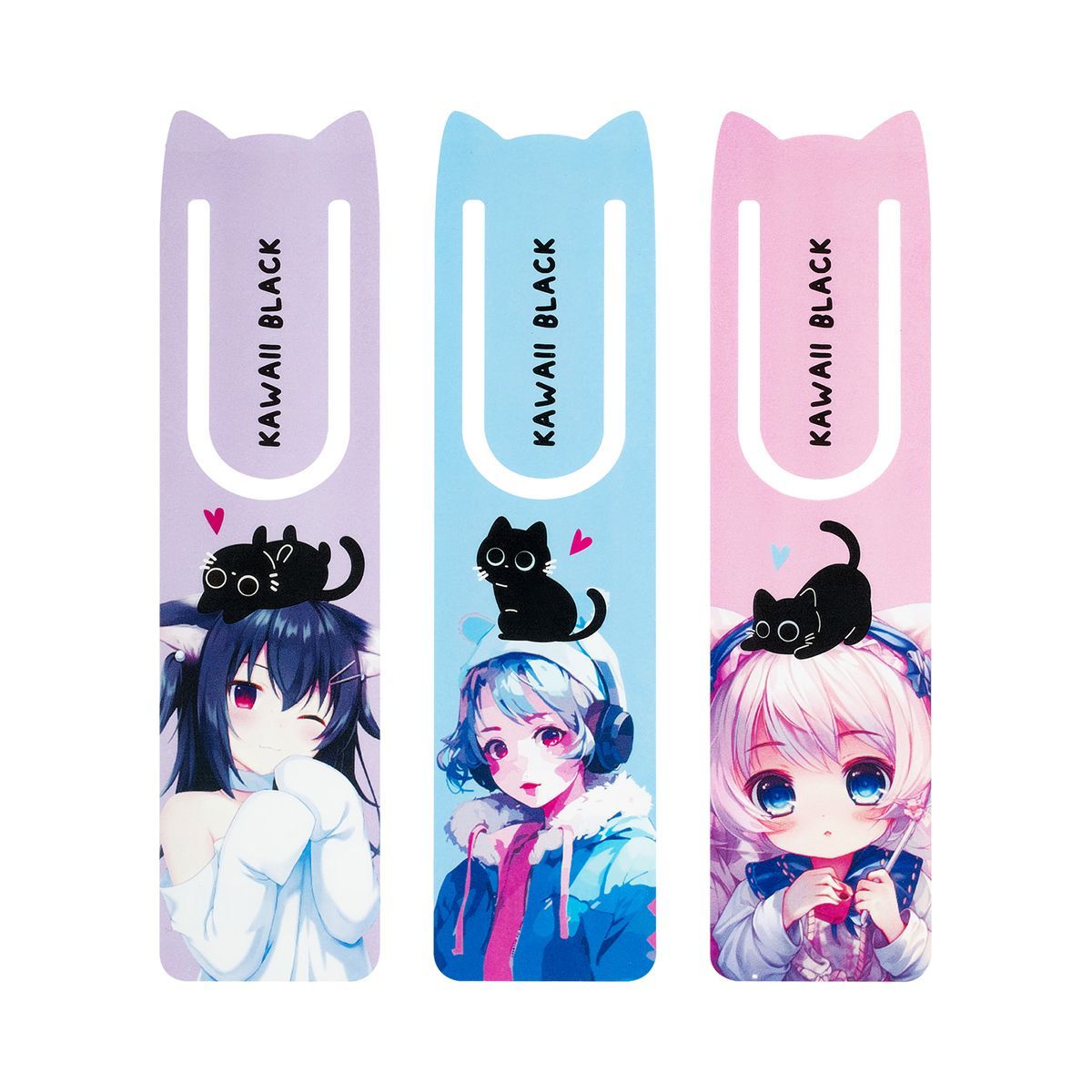 Закладки для книг, 3шт., 47*188мм, MESHU "Kawaii"