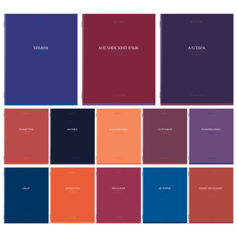 Тетради предметные, КОМПЛЕКТ 13 ПРЕДМЕТОВ, 36 л., обложка мелованная бумага, BRAUBERG, "КОЛОР", 405161