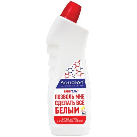 Средство для отбеливания, дезинфекции и уборки 1 л, БЕЛИЗНА-ГЕЛЬ "Лимон" (хлора 5%), концентрат, 203308 