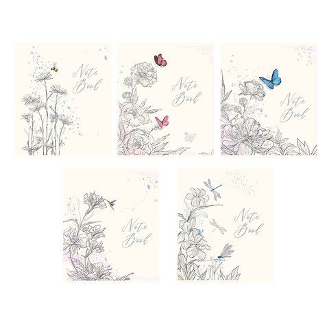 Тетрадь А5 48 л. ПЗБМ скоба, клетка, Soft-Touch, фольга, "Белая ночь" (микс в спайке), 23812