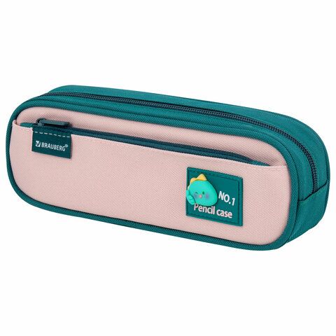 Пенал-футляр BRAUBERG, 2 отделения, 3D элемент, полиэстер, Fun dino, 23х8х5 см, 273572