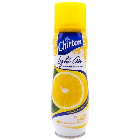 Освежитель воздуха аэрозольный 300 мл CHIRTON (Чиртон) Light Air "Сочный лимон", сухое распыление, 45620, 4607145645620 