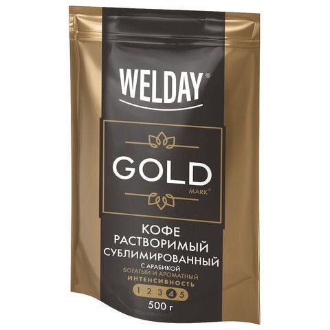 Кофе растворимый WELDAY "Platinum", сублимированный, 500 г, мягкая упаковка, 622673