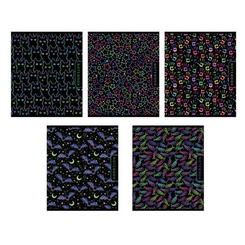 Тетрадь А5 48 л., ПЗБМ скоба, клетка, фольга, TWIN-лак, "Во сне" (микс в спайке), 23775