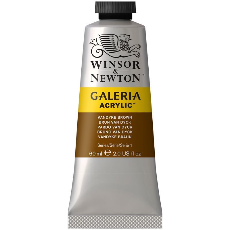 Краска акриловая художественная Winsor&Newton "Galeria", 60мл, туба, коричневый Ван Дейк Краска акриловая художественная Winsor&Newton "Galeria", 60мл, туба, коричневый Ван Дейк