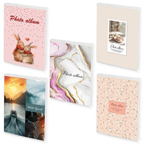 Фотоальбом BRAUBERG на 36 фото 10х15 см, ассорти 5 дизайнов, мягкая обложка, 391442