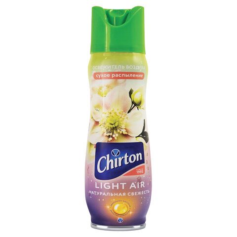 Освежитель воздуха аэрозольный 300 мл, CHIRTON (Чиртон) Light Air, "Натуральная свежесть", сухое распыление 