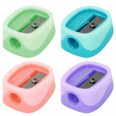 Точилка ЮНЛАНДИЯ "COLOR PASTEL", двуцветная, пастельные цвета ассорти, 272505