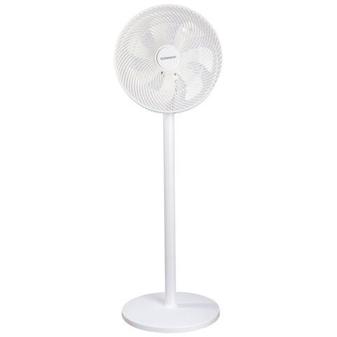 Вентилятор напольный SONNEN FT-L501, 60Вт, 45см, 3 скорости, вращение на 70°, механическое управление, белый, 457785