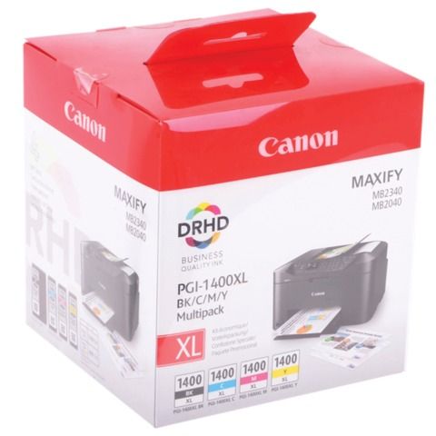 Картридж струйный CANON (PGI-1400XL BK/C/M/Y) МВ2040/МВ2340, КОМПЛЕКТ, оригинальный, 4 цвета, ресурс 1200 страниц, 9185B004 Картридж струйный CANON (PGI-1400XL BK/C/M/Y) МВ2040/МВ2340, КОМПЛЕКТ, оригинальный, 4 цвета, ресурс 1200 страниц, 9185B004
