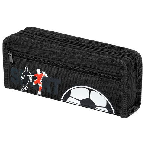 Пенал ЮНЛАНДИЯ ЮНИОР, 2 отделения, полиэстер, Sport, 21х8х6 см, 273812