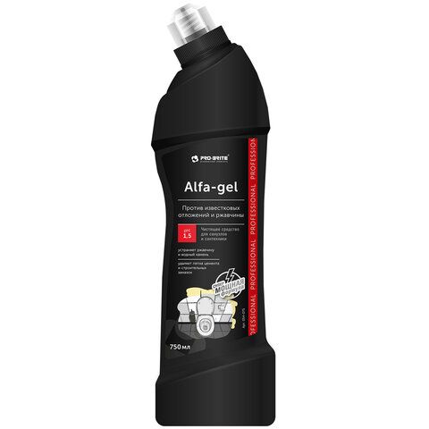 Средство для уборки санитарных помещений 750 мл, PRO-BRITE ALFA-GEL, кислотное, концентрат, гель, 054-075 