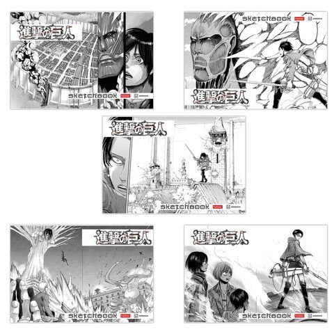 Альбом д/рис. А4 30л., скоба, обложка картон, HATBER, 205х290мм, Атака Титанов (микс, 30А4В