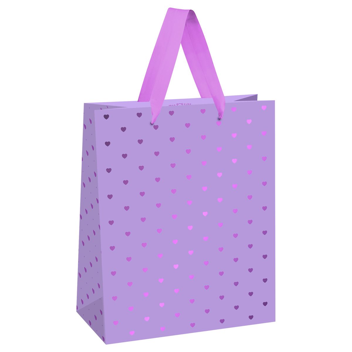 Пакет подарочный 18*23*10см MESHU "Hearts pattern", фольга, матовая ламинация