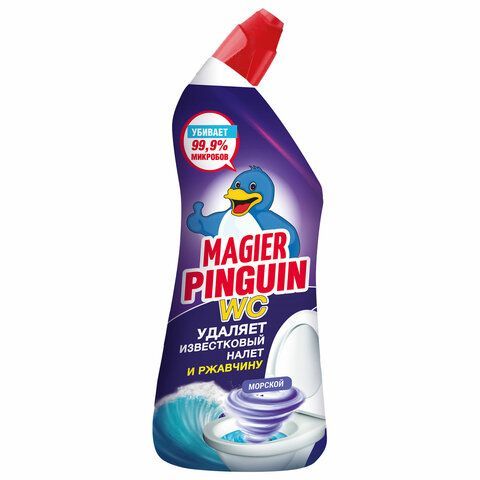 Средство для уборки туалета с соляной кислотой 500 г, МАГИЧЕСКИЙ ПИНГВИН "Морская свежесть", 8000026 