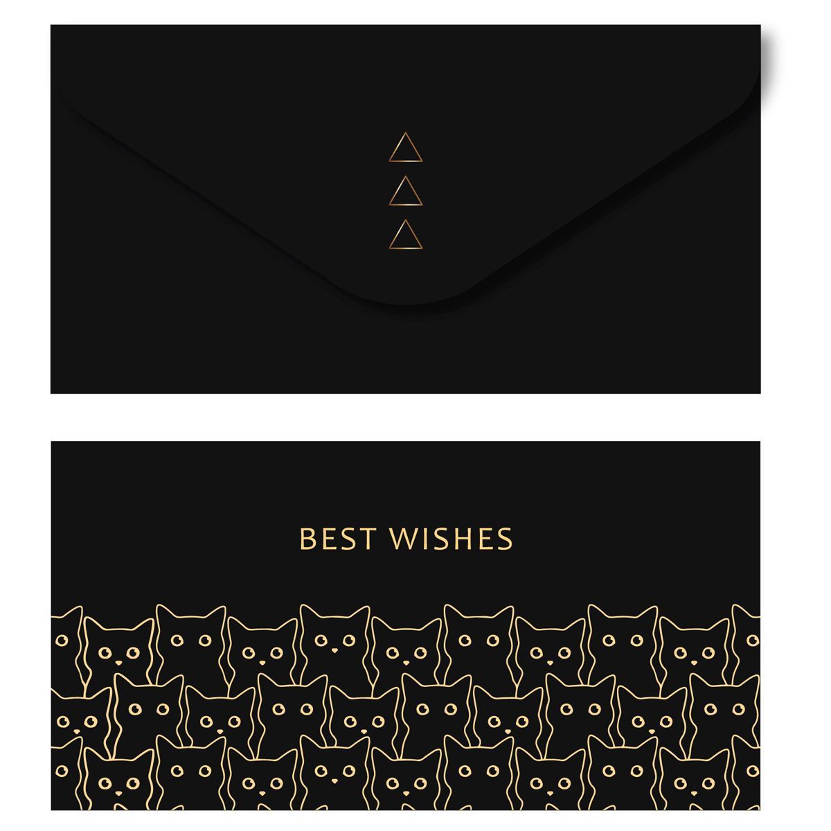 Конверт для денег MESHU "Best wishes", 85*164мм, мат. ламинация, фольга