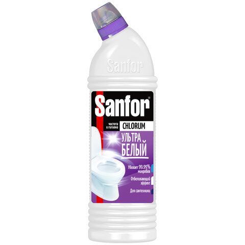 Чистящее средство 750 г, SANFOR Chlorum (Санфор Хлорный), мгновенное отбеливание, гель, 1880 