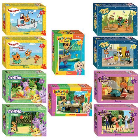 Пазл картонный 54 элемента, ЛИЦЕНЗИОННЫЕ СЮЖЕТЫ, АССОРТИ, 9х6,5,х2,5 см
