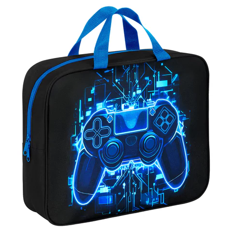 Папка на молнии с ручками BRAUBERG KIDS А4, 1 отделение, полиэстер, 80 мм, Digital gamepad, 273316