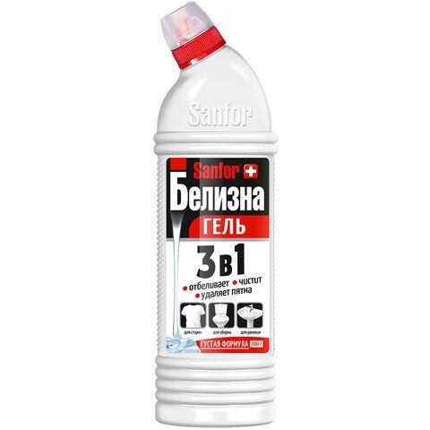 Средство для отбеливания и чистки тканей 700 г, "Белизна" SANFOR 3в1 (Санфор 3в1), гель, 1966 