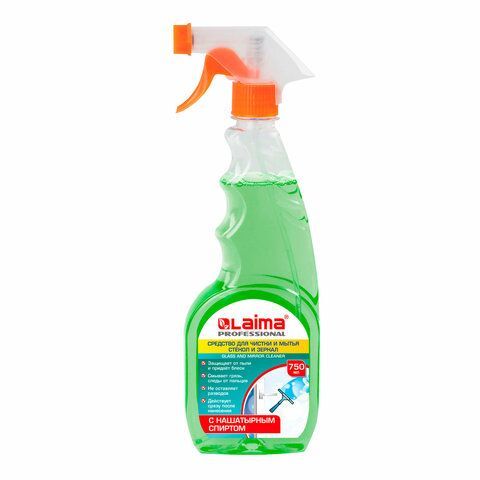 Средство для мытья стекол и зеркал с нашатырным спиртом 750 мл, LAIMA PROFESSIONAL, распылитель, 604745 