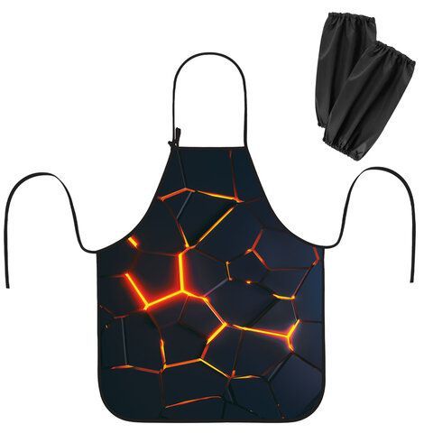 Фартук с нарукавниками для уроков труда ЮНЛАНДИЯ, регулировка по росту, 46х54 см, Volcano split, 273632