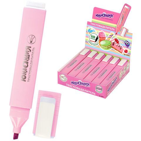 Текстовыделитель ЮНЛАНДИЯ "COLORSTAR PASTEL", ПАСТЕЛЬНЫЙ РОЗОВЫЙ, линия 1-4 мм, 151712