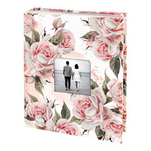 Фотоальбом BRAUBERG "Flowery love" на 200 фото 10х15 см, твердая обложка, окно под фото, 391424