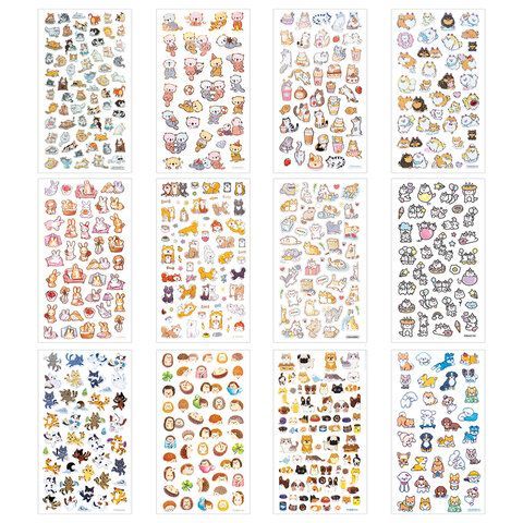 Наклейки бумажные 17,5х9,5 см, ассорти 12 видов, FUNSTER (ФАНСТЕР), 666676