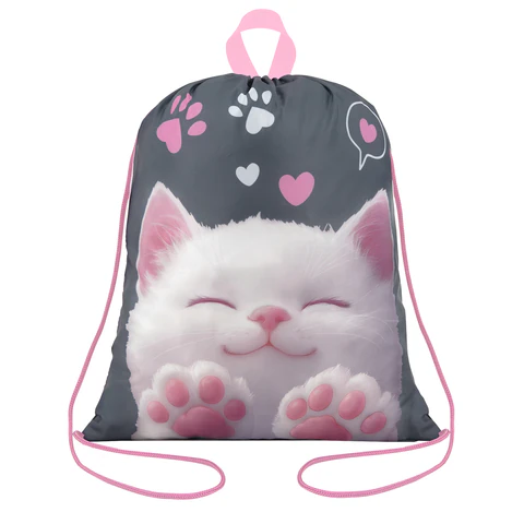 Мешок для обуви BRAUBERG KIDS, с петлей, 42х34 см, "Кот-мурлыка", 274640