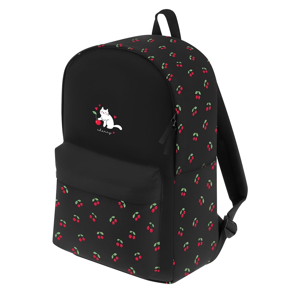 Рюкзак Först Street "Kitty with a cherry", 40*29*18см, 1 отделение, 3 кармана