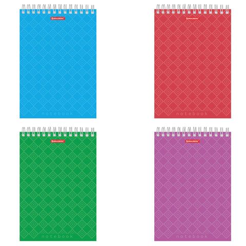 Блокнот А5 (146х205 мм), 60 л., гребень, картон, жесткая подложка, клетка, BRAUBERG, "Классика", 129812