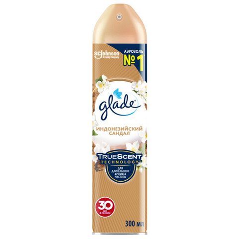 Освежитель воздуха аэрозольный 300мл GLADE "Индонезийский сандал", ш/к 33576, 864954 