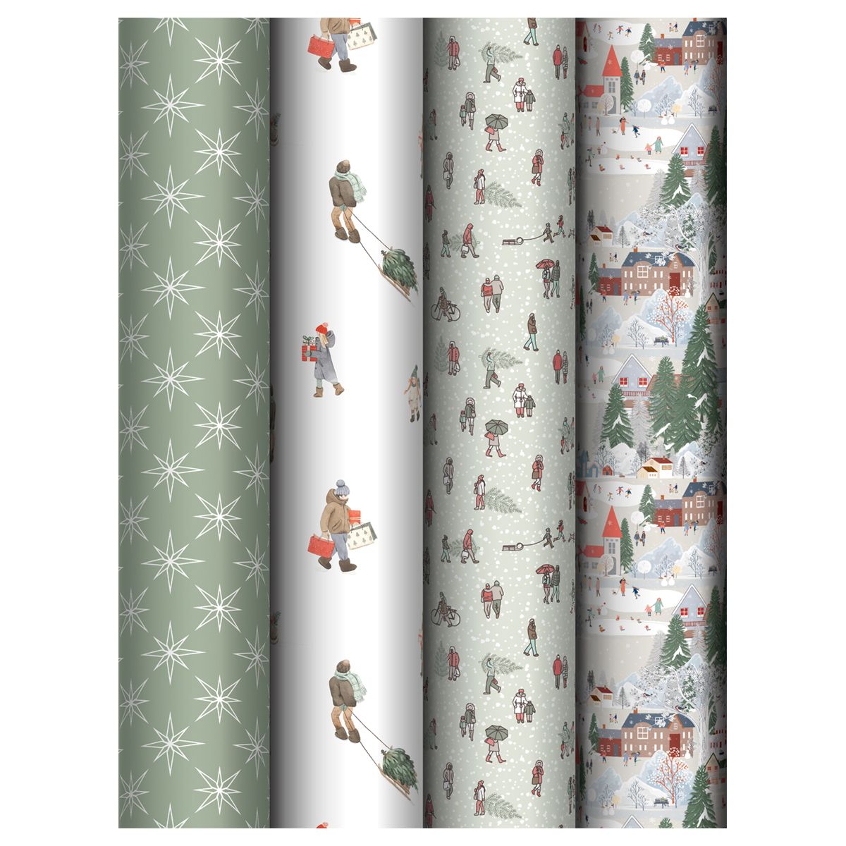 Упаковочная бумага глянц. 70*100см, MESHU "Winter time", 80г/м2, ассорти 5 дизайнов