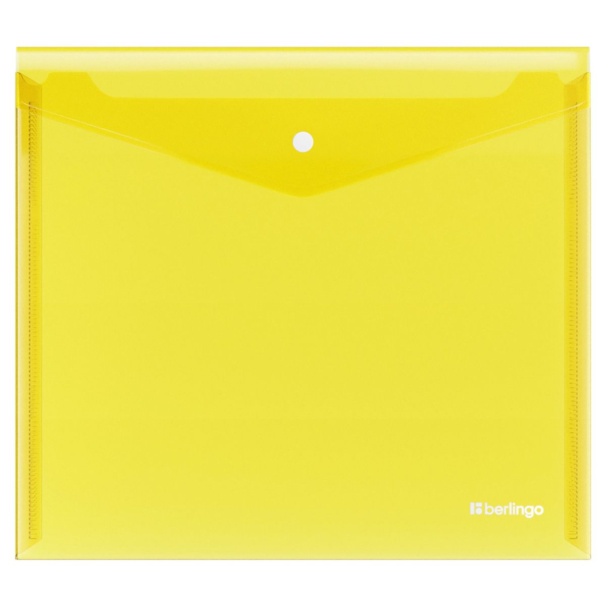 Папка-конверт на кнопке Berlingo "No Secret", А5+, 200мкм, желтая