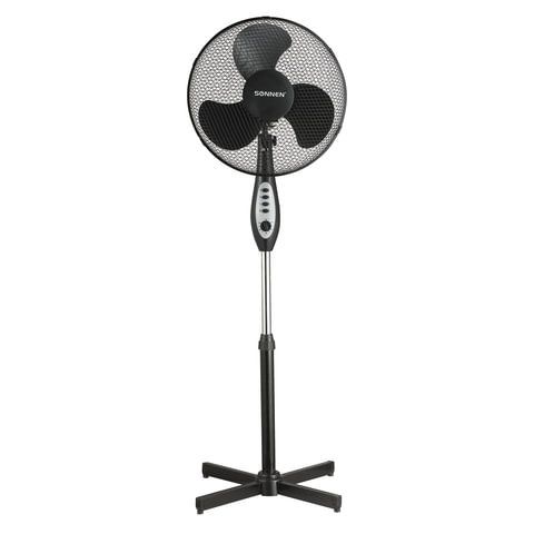 Вентилятор напольный SONNEN FS40-A55, d=40 см, 45 Вт, 3 скоростных режима, таймер, черный, 451035