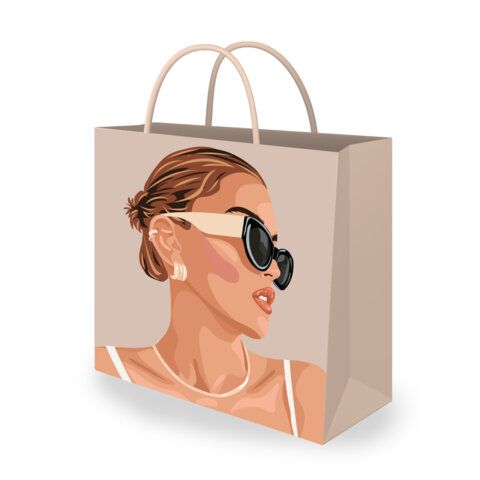 Пакет подарочный (1 штука) 30x10x30 см, "Beautiful Lady", ламинированный, ЗОЛОТАЯ СКАЗКА, 700860